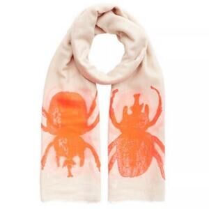 India Hicks Siren Cream Neon Orange Spider Scarf